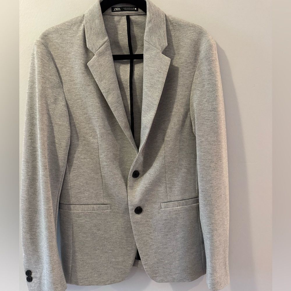 Zara Women Academia Light Gray Two-Button  Blazer Size Small